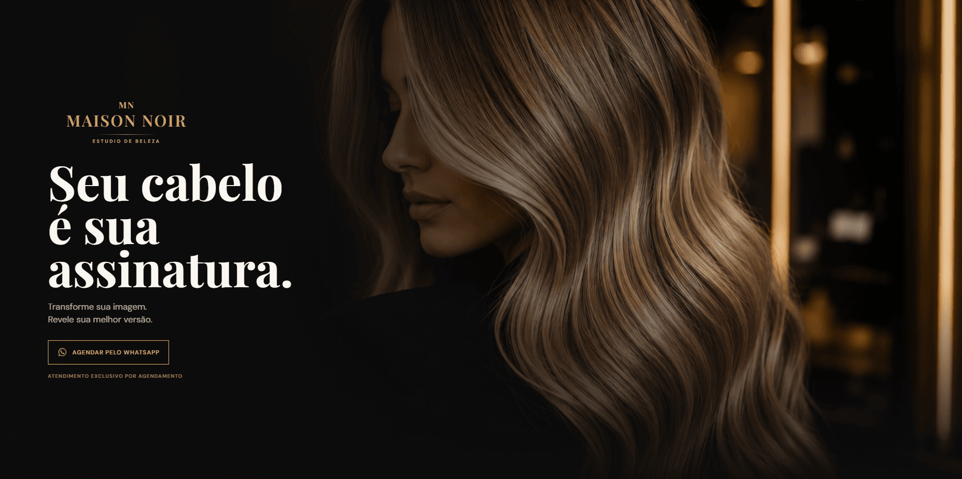 Captura de tela de um site para Beleza