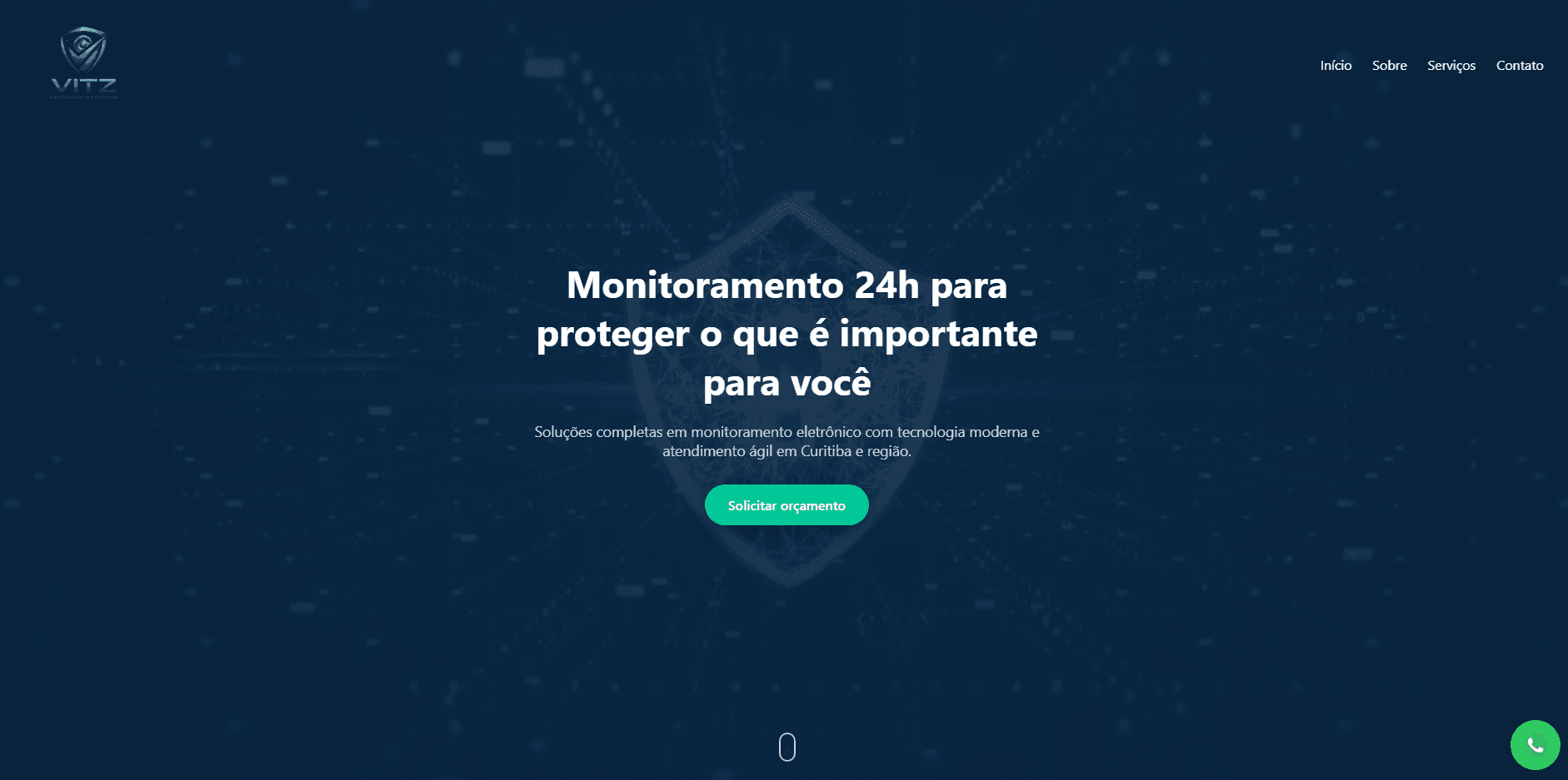Captura de tela de um site para Segurança